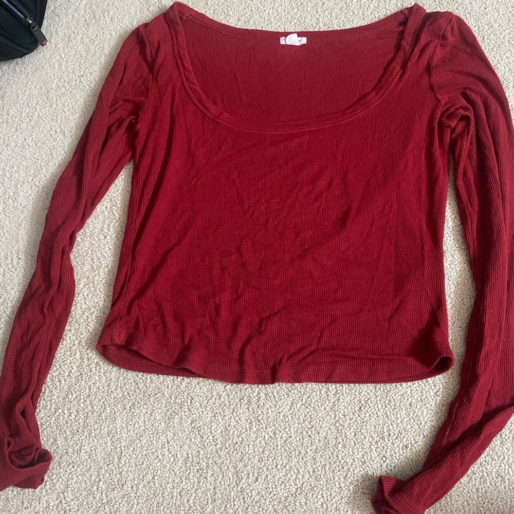 red garage long sleeve top
